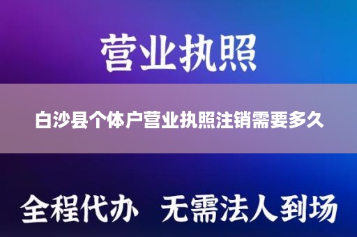 白沙县个体户营业执照注销需要多久