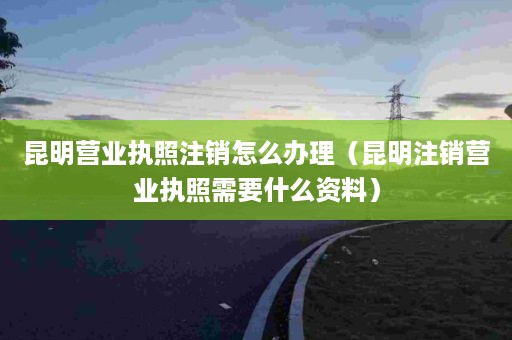 昆明营业执照注销怎么办理（昆明注销营业执照需要什么资料）