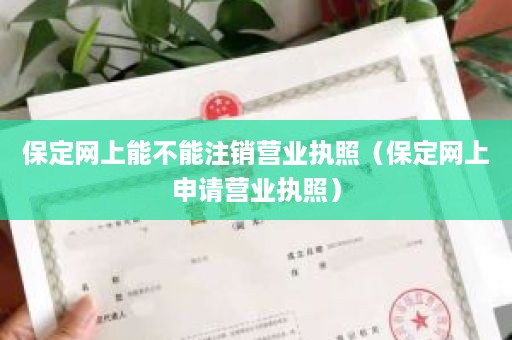 保定网上能不能注销营业执照（保定网上申请营业执照）