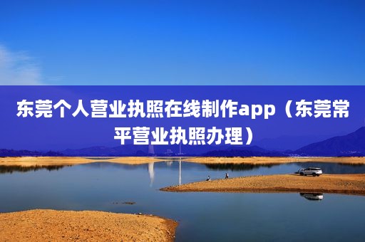 东莞个人营业执照在线制作app（东莞常平营业执照办理）