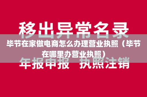 毕节在家做电商怎么办理营业执照（毕节在哪里办营业执照）