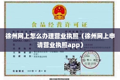 徐州网上怎么办理营业执照（徐州网上申请营业执照app）