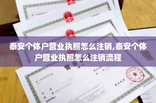 泰安个体户营业执照怎么注销,泰安个体户营业执照怎么注销流程