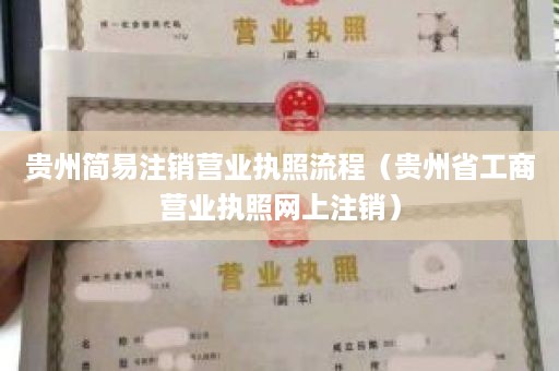 贵州简易注销营业执照流程（贵州省工商营业执照网上注销）