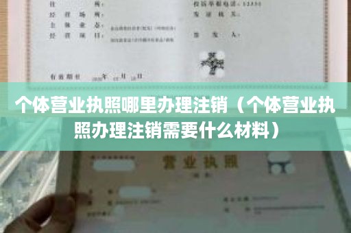 个体营业执照哪里办理注销（个体营业执照办理注销需要什么材料）