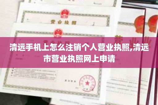 清远手机上怎么注销个人营业执照,清远市营业执照网上申请