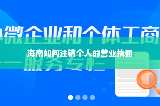 海南如何注销个人的营业执照