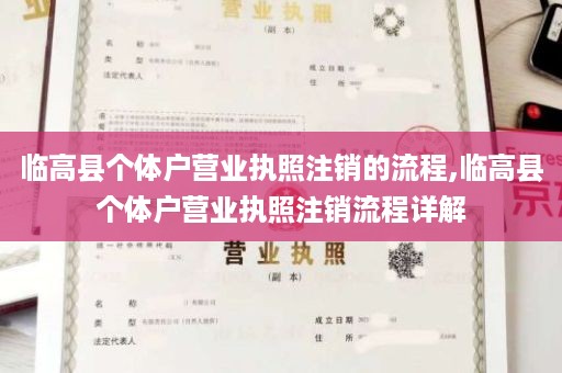 临高县个体户营业执照注销的流程,临高县个体户营业执照注销流程详解