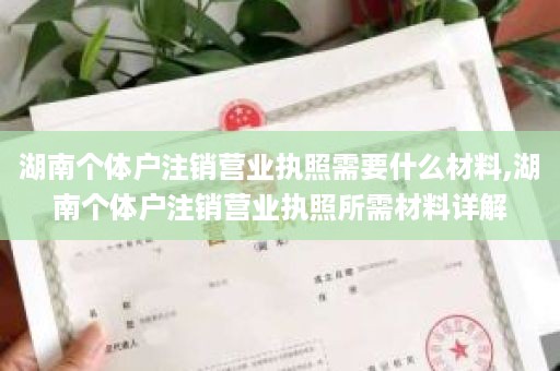 湖南个体户注销营业执照需要什么材料,湖南个体户注销营业执照所需材料详解