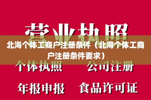 北海个体工商户注册条件（北海个体工商户注册条件要求）