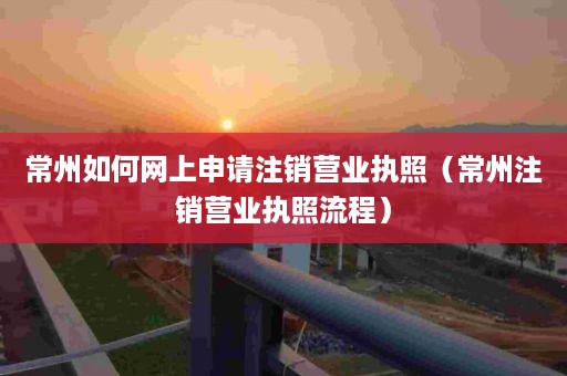 常州如何网上申请注销营业执照（常州注销营业执照流程）