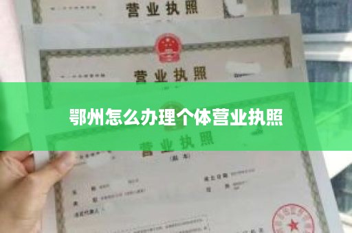 鄂州怎么办理个体营业执照