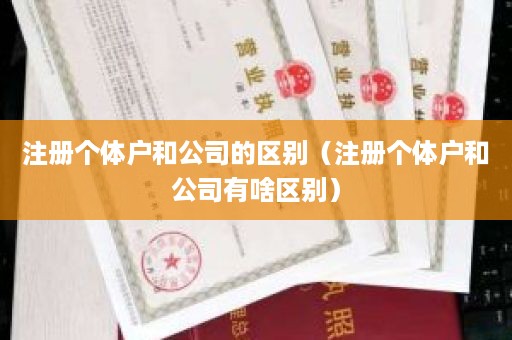 注册个体户和公司的区别（注册个体户和公司有啥区别）