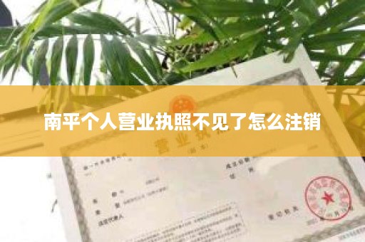 南平个人营业执照不见了怎么注销