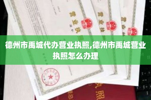 德州市禹城代办营业执照,德州市禹城营业执照怎么办理