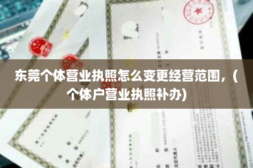 东莞个体营业执照怎么变更经营范围，(个体户营业执照补办)