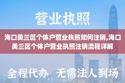 海口美兰区个体户营业执照如何注销,海口美兰区个体户营业执照注销流程详解