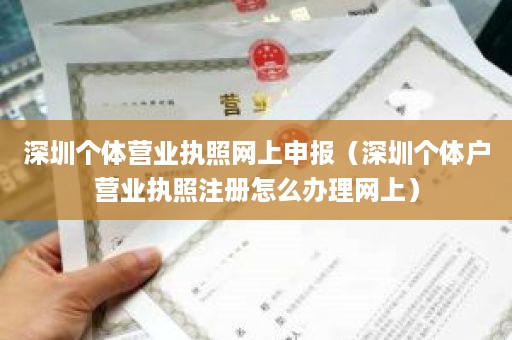 深圳个体营业执照网上申报（深圳个体户营业执照注册怎么办理网上）