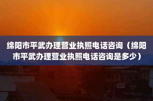 绵阳市平武办理营业执照电话咨询（绵阳市平武办理营业执照电话咨询是多少）