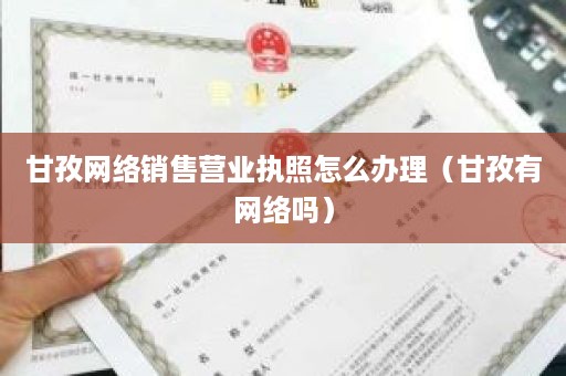 甘孜网络销售营业执照怎么办理（甘孜有网络吗）