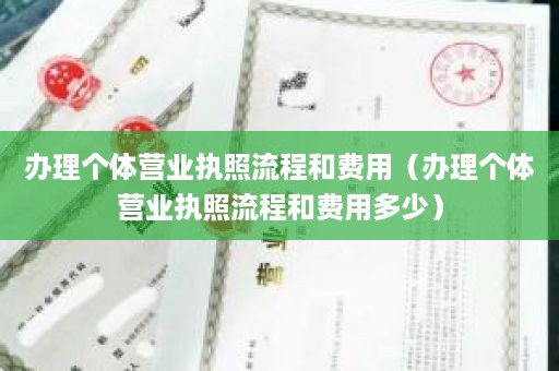 办理个体营业执照流程和费用（办理个体营业执照流程和费用多少）