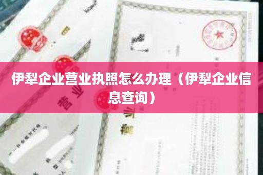 伊犁企业营业执照怎么办理（伊犁企业信息查询）