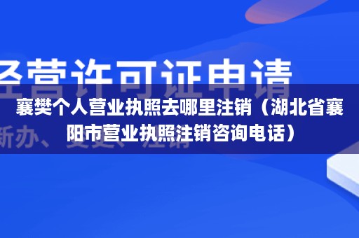 襄樊个人营业执照去哪里注销（湖北省襄阳市营业执照注销咨询电话）