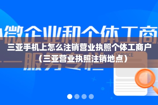 三亚手机上怎么注销营业执照个体工商户（三亚营业执照注销地点）