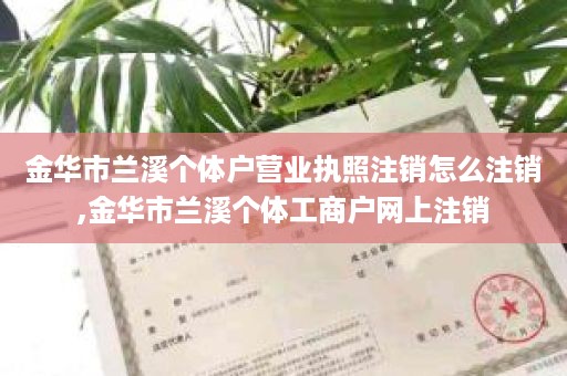 金华市兰溪个体户营业执照注销怎么注销,金华市兰溪个体工商户网上注销