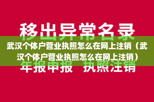 武汉个体户营业执照怎么在网上注销（武汉个体户营业执照怎么在网上注销）