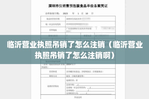 临沂营业执照吊销了怎么注销（临沂营业执照吊销了怎么注销啊）