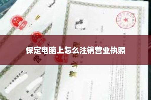 保定电脑上怎么注销营业执照