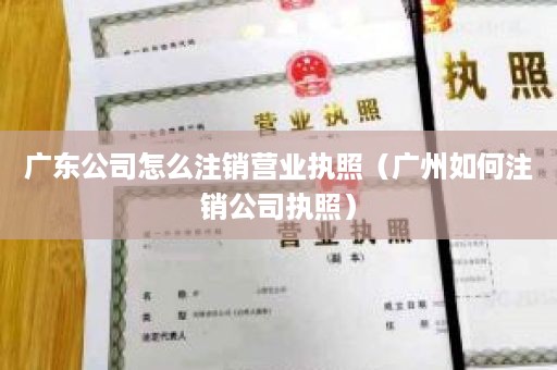 广东公司怎么注销营业执照（广州如何注销公司执照）