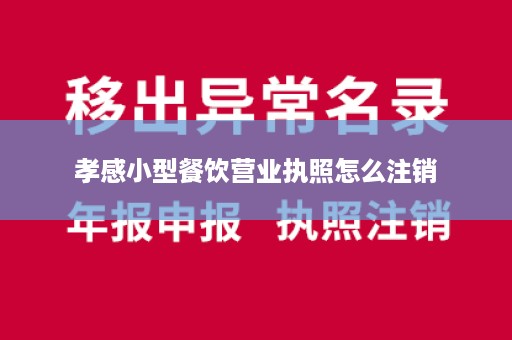 孝感小型餐饮营业执照怎么注销