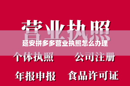 延安拼多多营业执照怎么办理