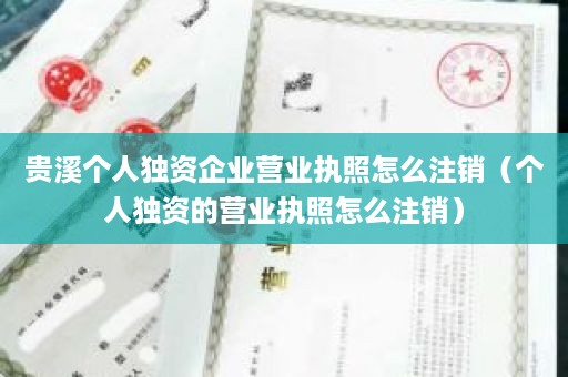 贵溪个人独资企业营业执照怎么注销（个人独资的营业执照怎么注销）