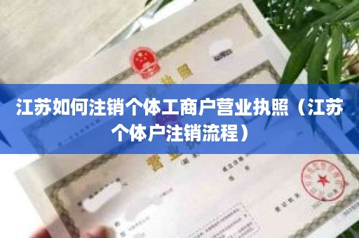 江苏如何注销个体工商户营业执照（江苏个体户注销流程）