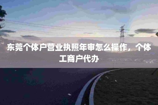 东莞个体户营业执照年审怎么操作，个体工商户代办