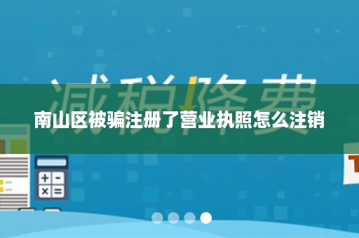 南山区被骗注册了营业执照怎么注销