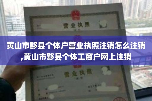 黄山市黟县个体户营业执照注销怎么注销,黄山市黟县个体工商户网上注销