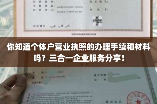 你知道个体户营业执照的办理手续和材料吗？三合一企业服务分享！