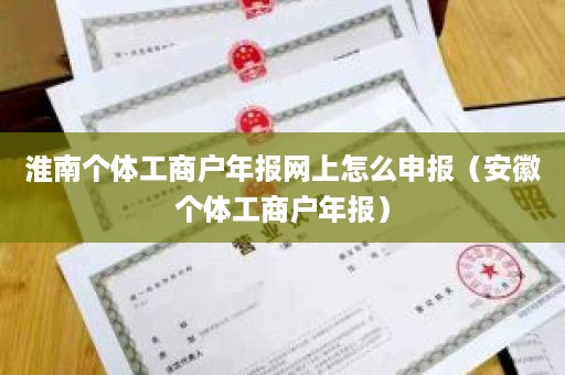 淮南个体工商户年报网上怎么申报（安徽个体工商户年报）