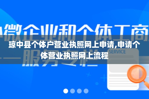 琼中县个体户营业执照网上申请,申请个体营业执照网上流程