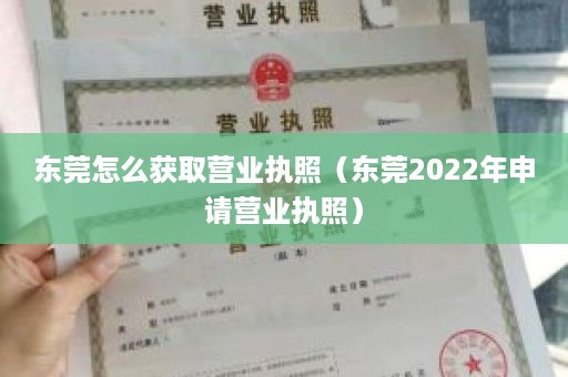 东莞怎么获取营业执照（东莞2022年申请营业执照）