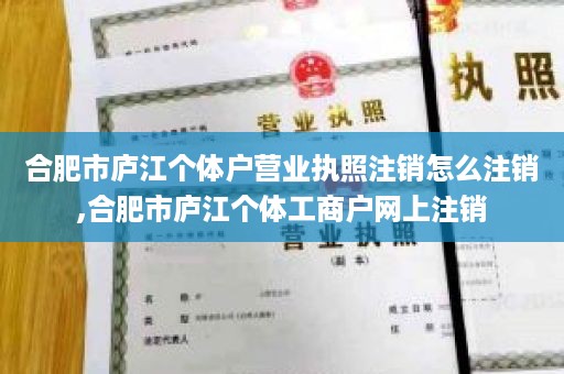 合肥市庐江个体户营业执照注销怎么注销,合肥市庐江个体工商户网上注销