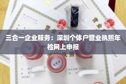 三合一企业服务：深圳个体户营业执照年检网上申报