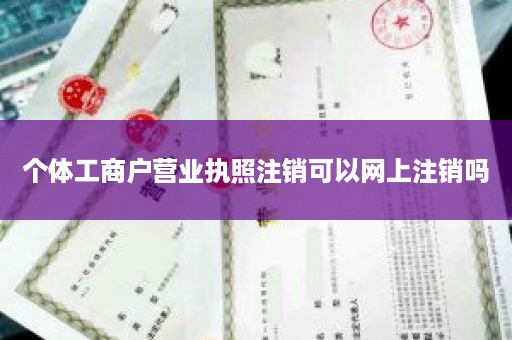 个体工商户营业执照注销可以网上注销吗