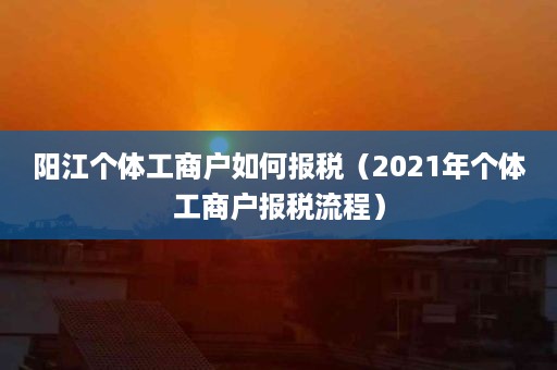 阳江个体工商户如何报税（2021年个体工商户报税流程）