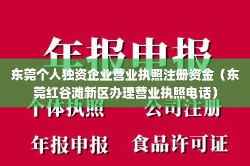 东莞个人独资企业营业执照注册资金（东莞红谷滩新区办理营业执照电话）