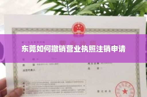 东莞如何撤销营业执照注销申请